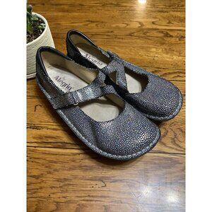 Alegria Dayna Spring Dottie Metallic Rainbow Dots Mary Jane Comfort Shoes Sz 41
